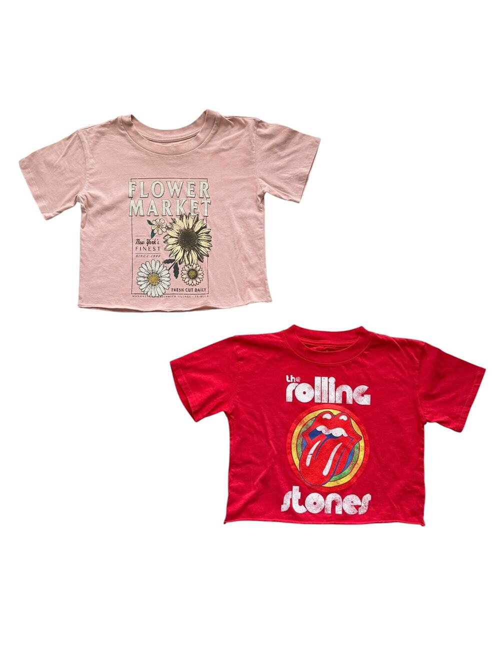 Treasure & Bond Bundle of 2 Crop Cotton Graphic Tees Size S(7/8)
